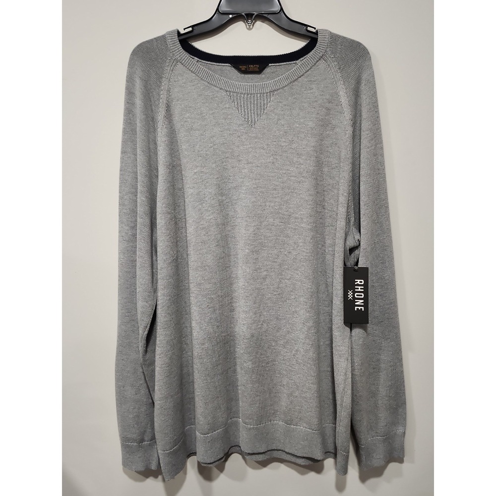 Rhone NWT Dubliner Crewneck Sweater Mens XXL Heather Gray Long Sleeve Pullover